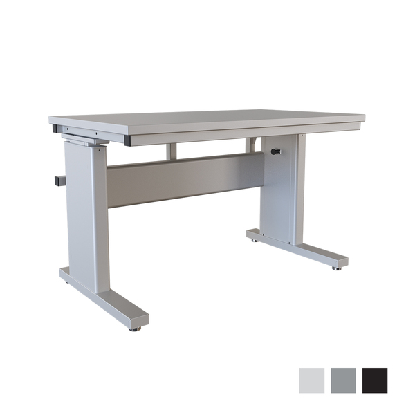 Bostontec Manual Height Adjust Workbench, 30"d X 48"w, 1,200 lb cap, Laminate Top, Leveler Glide Feet, PLT AFH3048-FA30C-3M3048 - P